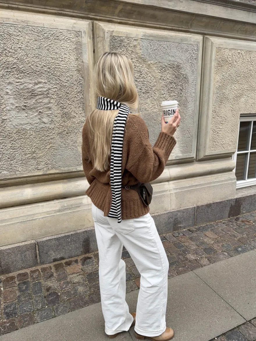 Design By Si Suba tørklæde med striber - Sort/hvid Hot