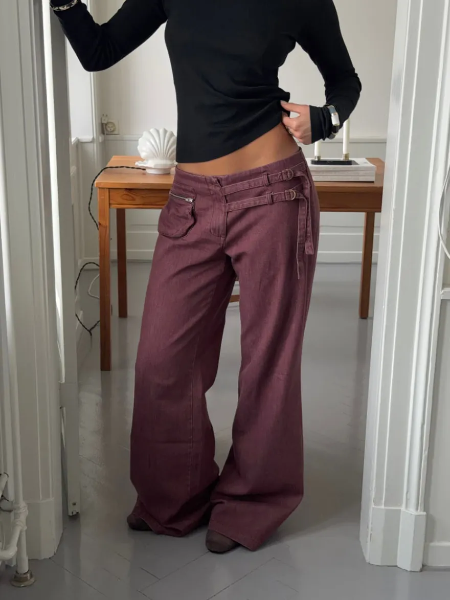Design By Si Sussa bukser med detaljer - Bordeaux Discount