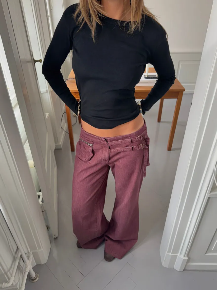 Design By Si Sussa bukser med detaljer - Bordeaux Discount