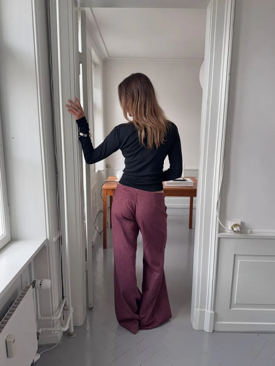 Design By Si Sussa bukser med detaljer - Bordeaux Discount