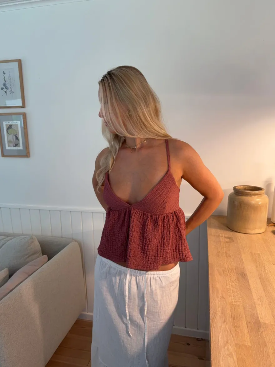 Design By Si Sussie top - Støvet rosa Discount