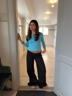Design By Si Suza bukser med ribbet talje - Sort Sale