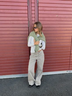 Design By Si Tanija jeans med ringdetaljer - Beige Sale