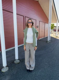 Design By Si Tanija jeans med ringdetaljer - Beige Sale