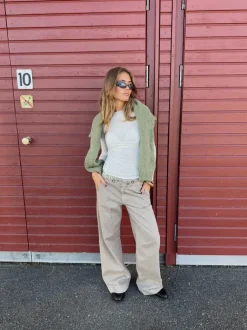 Design By Si Tanija jeans med ringdetaljer - Beige Sale
