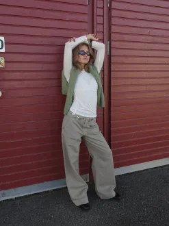 Design By Si Tanija jeans med ringdetaljer - Beige Sale