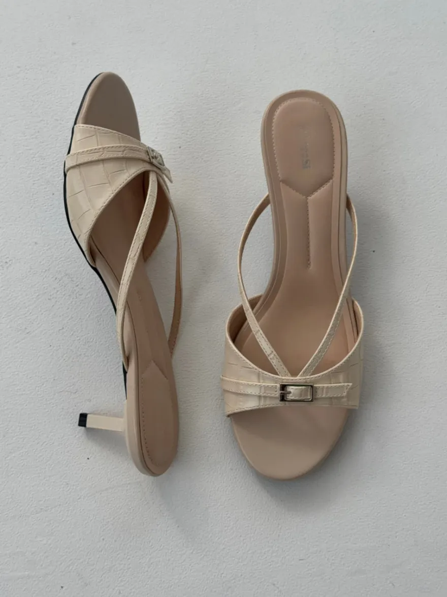Design By Si Teleo minihæle med spændedetalje - Beige Discount