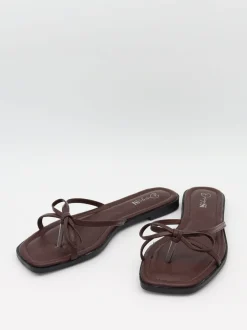 Design By Si Tennalina sandaler med sløjfedetalje - Mørkebrun Hot