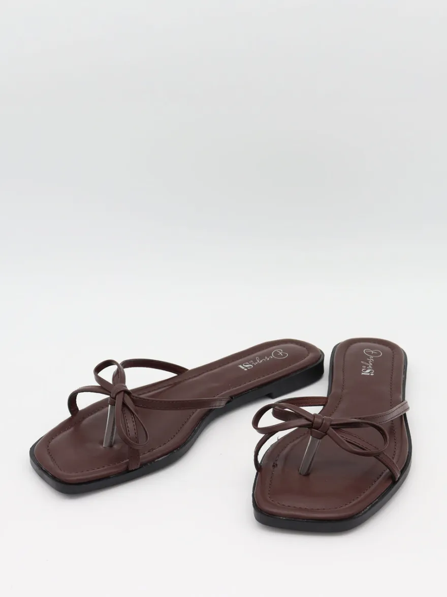 Design By Si Tennalina sandaler med sløjfedetalje - Mørkebrun Hot