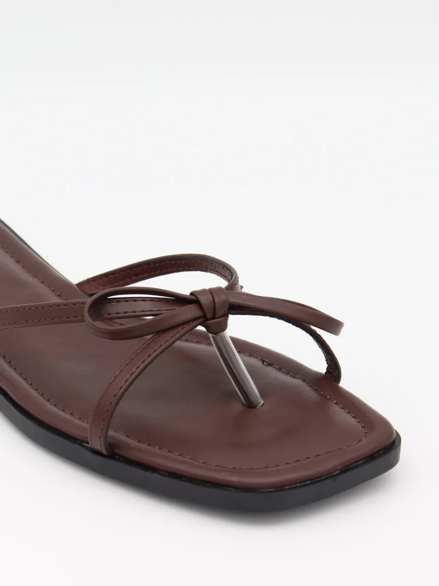 Design By Si Tennalina sandaler med sløjfedetalje - Mørkebrun Hot