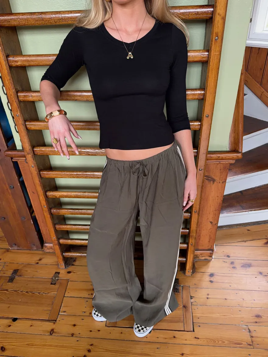 Design By Si Tessy bluse med trekvartærmer - Sort Clearance