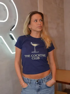 Design By Si The cocktail club baby tee - navy Clearance