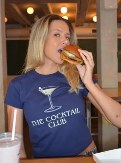 Design By Si The cocktail club baby tee - navy Clearance