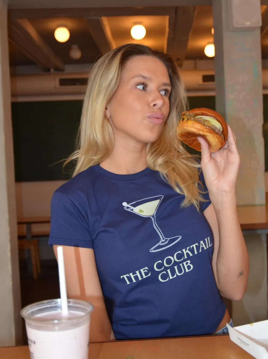 Design By Si The cocktail club baby tee - navy Clearance