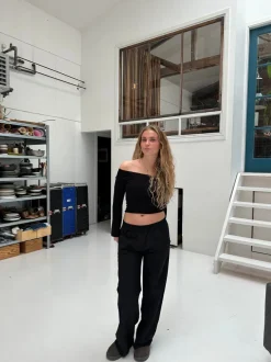 Design By Si Tiff trackpants - Sort Outlet