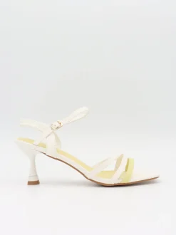 Design By Si Tillia hæle - Hvid/gul Outlet