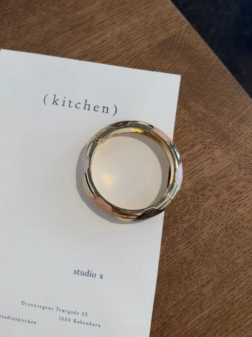 Design By Si Tove armbånd med mønster - Nude/brun/guld Best