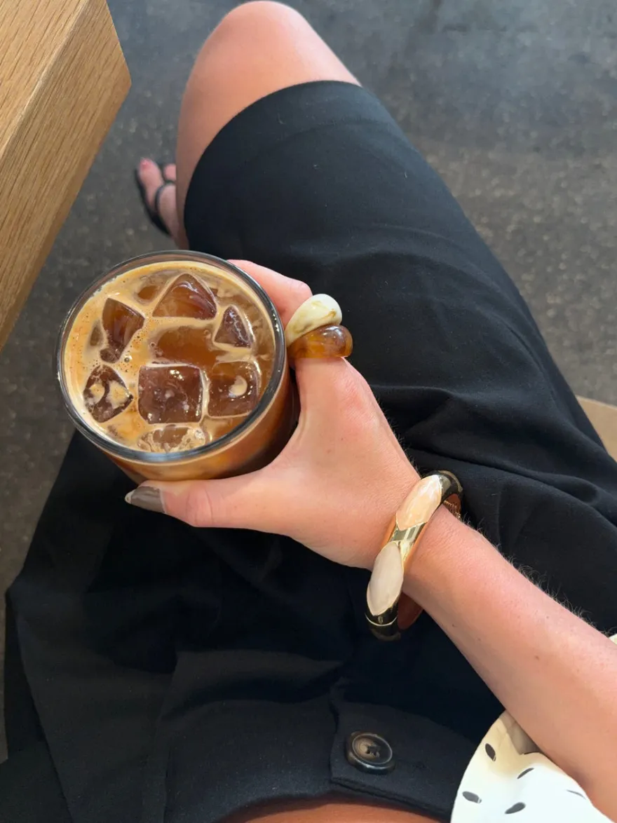 Design By Si Tove armbånd med mønster - Nude/brun/guld Best