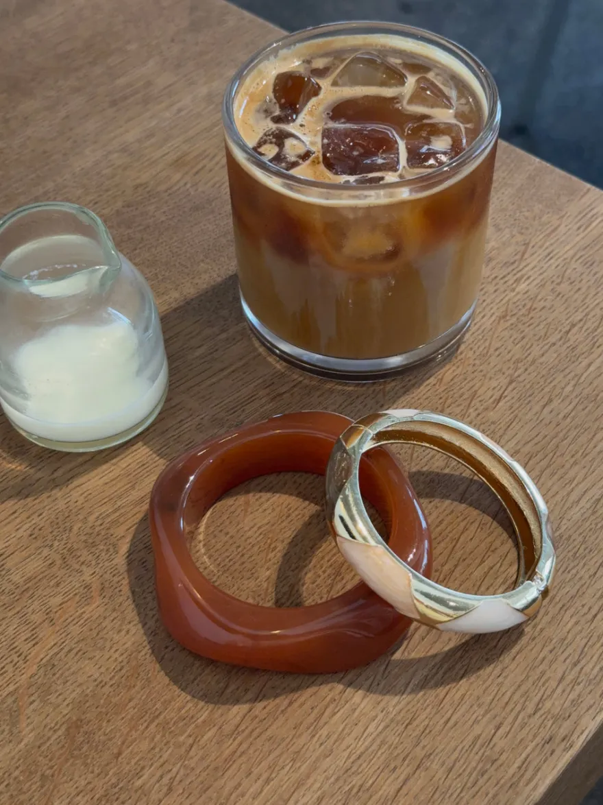 Design By Si Tove armbånd med mønster - Nude/brun/guld Best