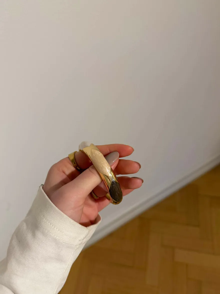 Design By Si Tove armbånd med mønster - Nude/hvid/brun