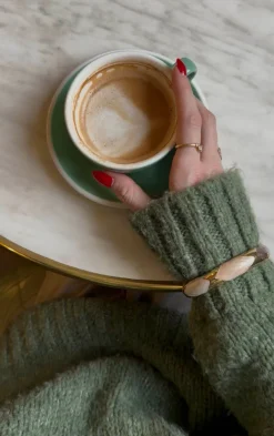 Design By Si Tove armbånd med mønster - Nude/hvid/brun
