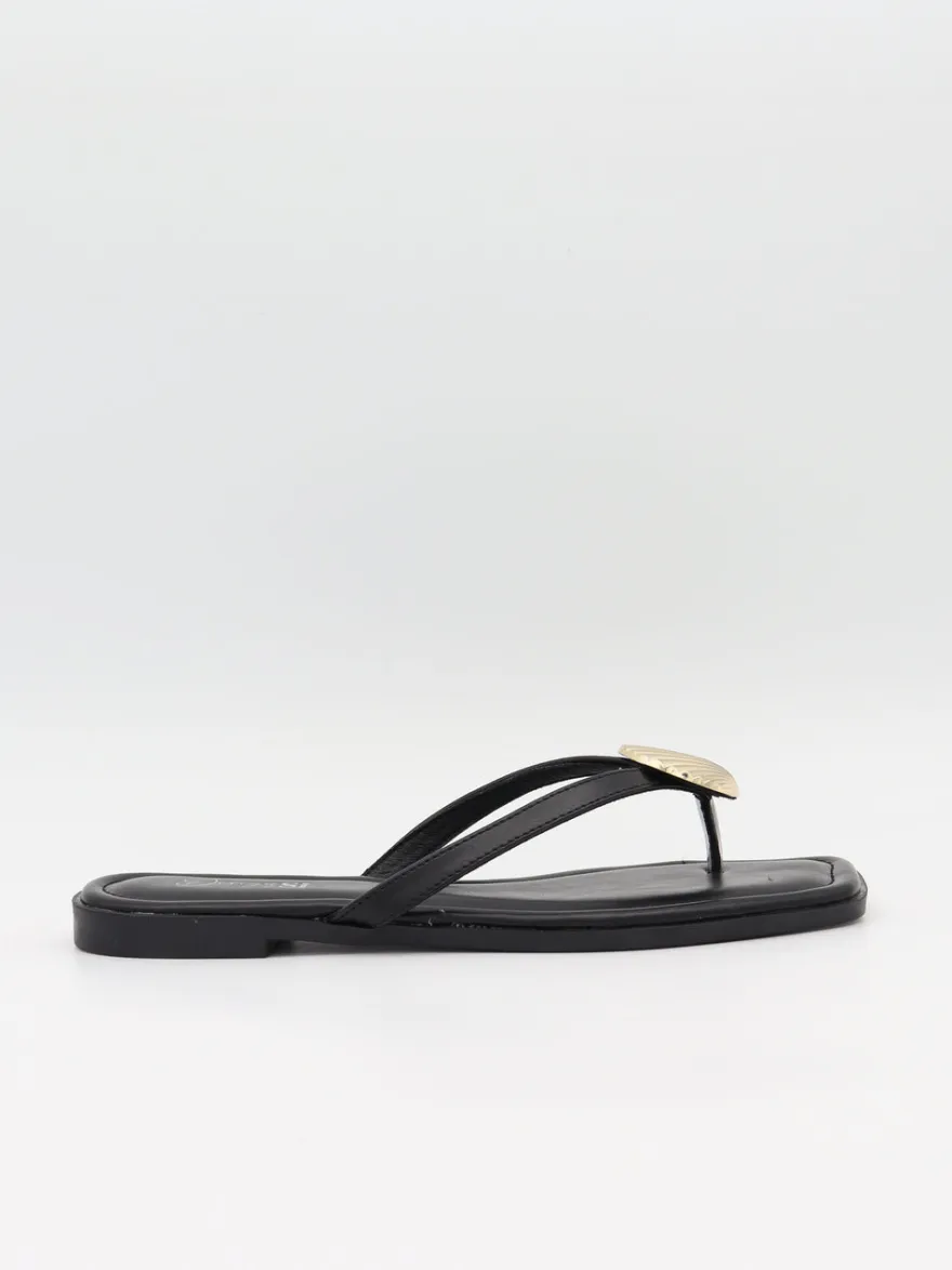 Design By Si Trina sandaler med muslingedetalje - Sort/guld Best