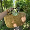 Design By Si Trissino flettet taske med perlehang - Beige/sort Best