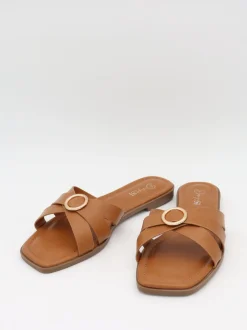Design By Si Tuja sandaler med spændedetalje - Brun Online