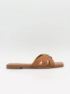 Design By Si Tuja sandaler med spændedetalje - Brun Online