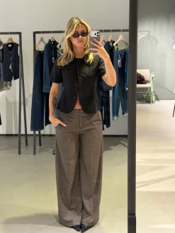 Design By Si Tulle suitbukser med tern - Brun/sort Online