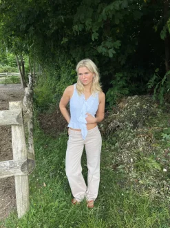 Design By Si Tuva lavtaljede jeans - Beige