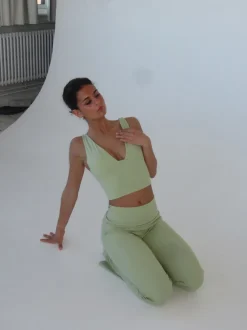 Design By Si Ultimate v-neck top - Matcha Best