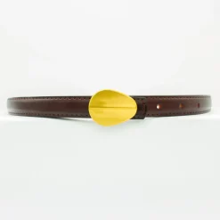 Design By Si Urban bælte - Mørke brun/guld Online