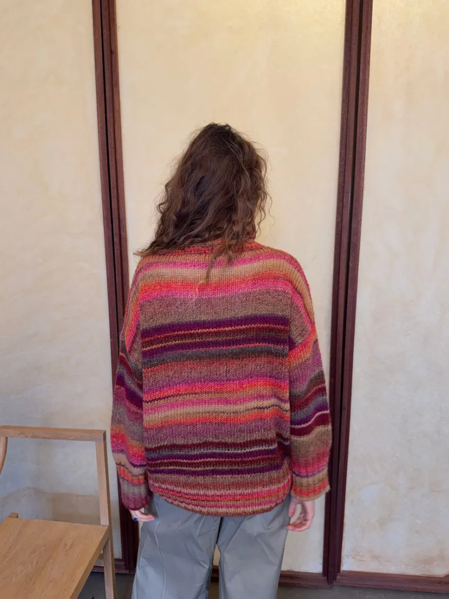 Design By Si Valdamara oversized striktrøje med turtleneck - Multifarvet Clearance