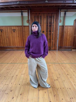 Design By Si Valdamara oversized striktrøje med turtleneck - Lilla