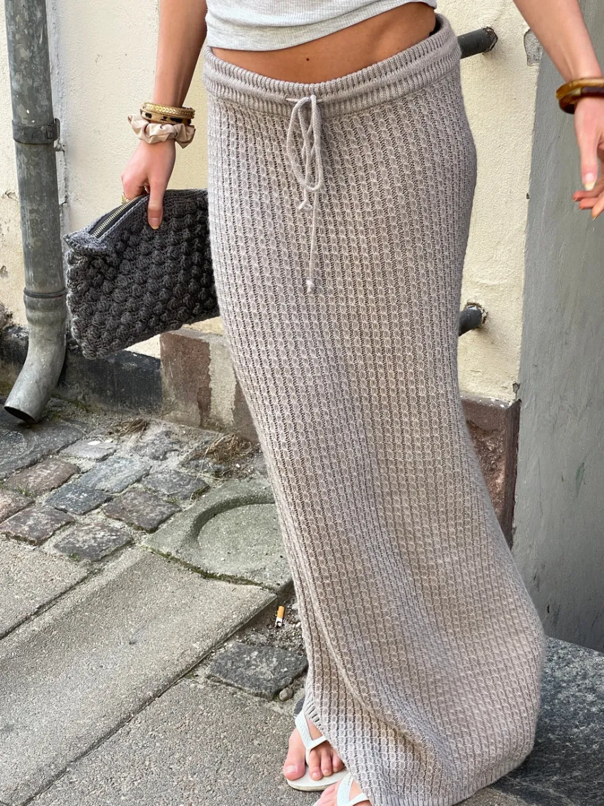 Design By Si Valeria striknederdel - Beige Sale