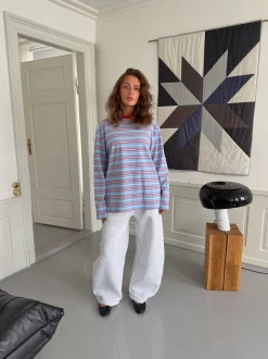 Design By Si Vera bluse med striber - Rød/hvid/blå