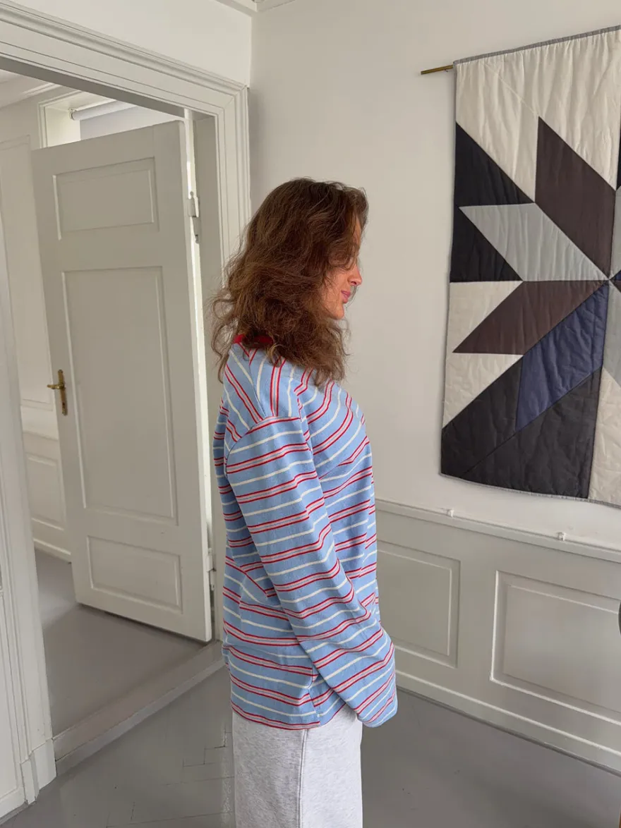 Design By Si Vera bluse med striber - Rød/hvid/blå