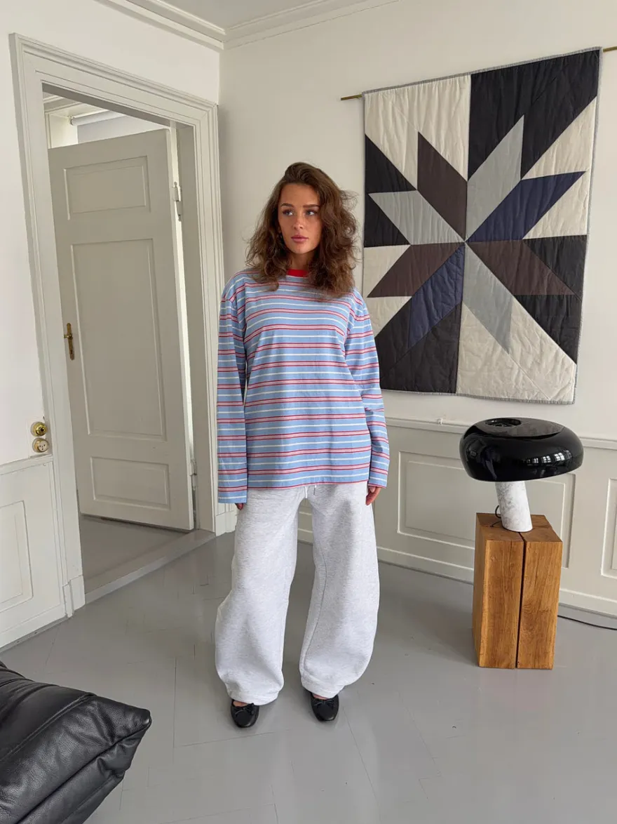 Design By Si Vera bluse med striber - Rød/hvid/blå