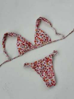 Design By Si Veronica bikini med blomster - Lyserød/hvid New