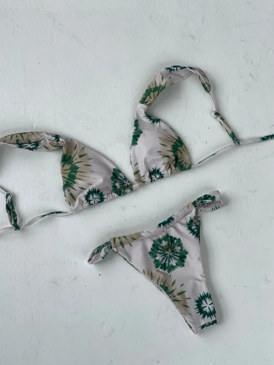 Design By Si Veronica bikini med mønster - Hvid/grøn