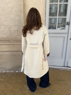 Design By Si Vespera frakke med krave - Lys beige/brun Online