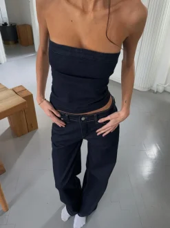Design By Si Viki denimtop - Mørk denim Discount