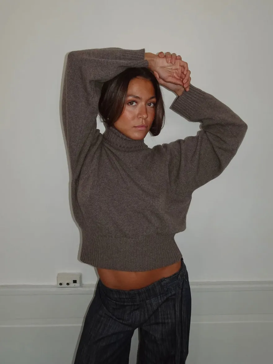 Design By Si Vivina turtleneck - Brun Clearance