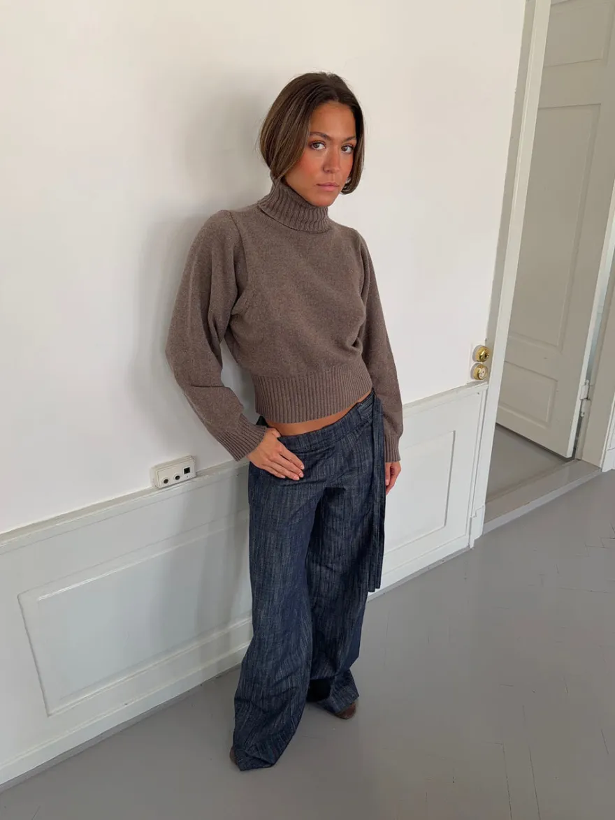 Design By Si Vivina turtleneck - Brun Clearance