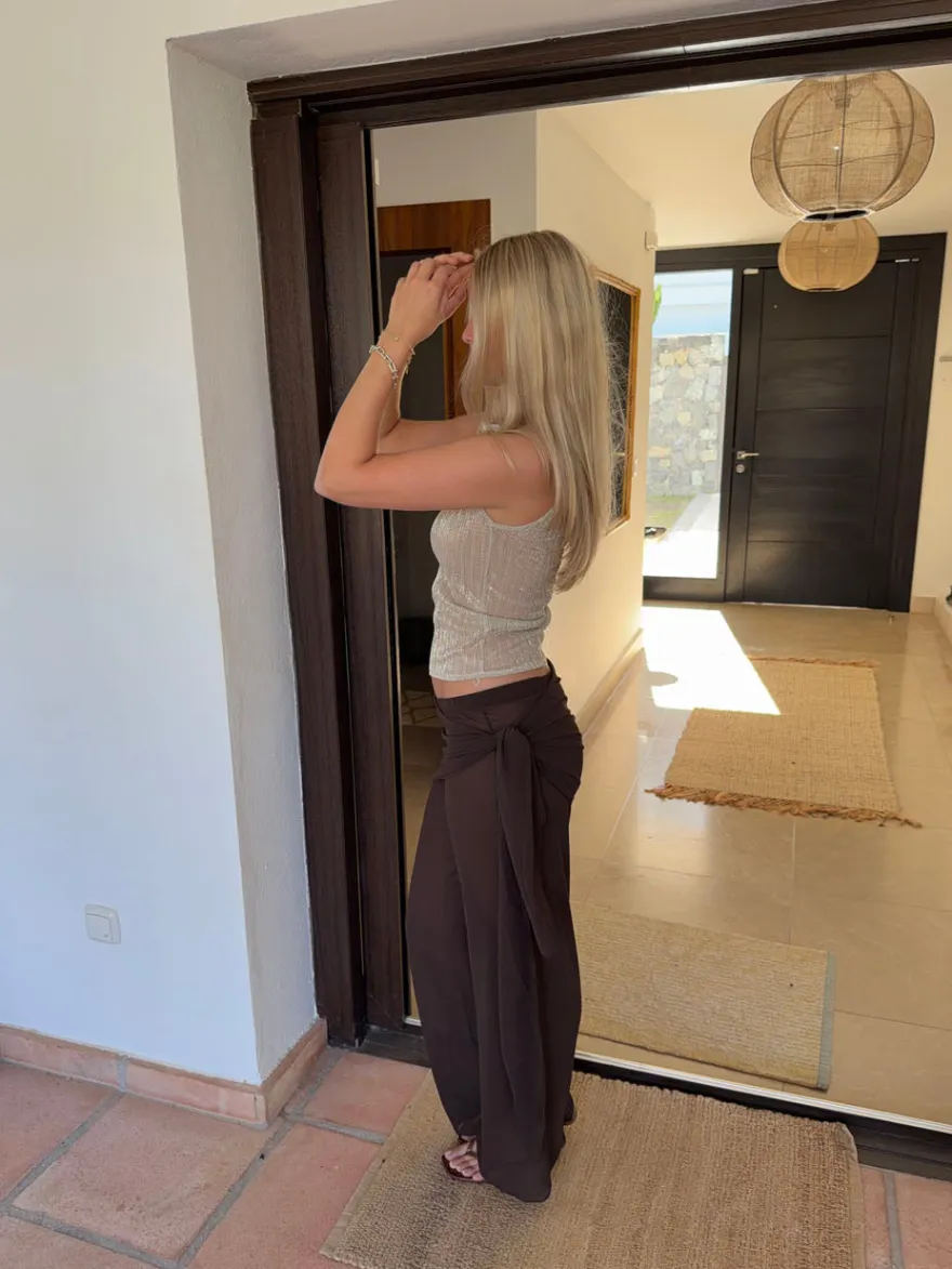 Design By Si Wendy top med pallietter - Champagne/beige Hot
