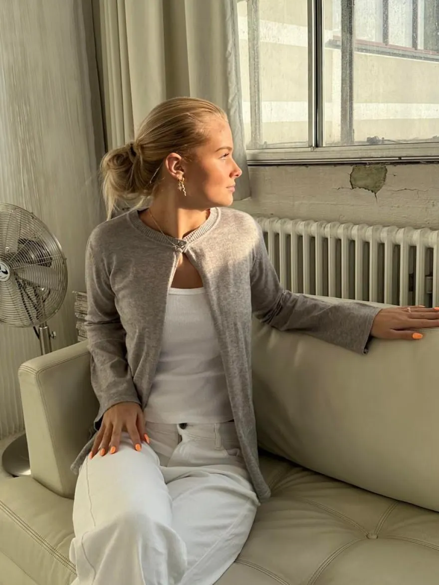 Design By Si Xenia cardigan - Grå Clearance