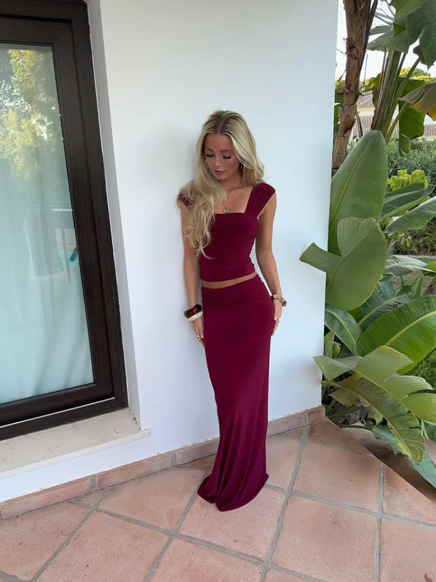 Design By Si Yasmina maxinederdel - Bordeaux Discount