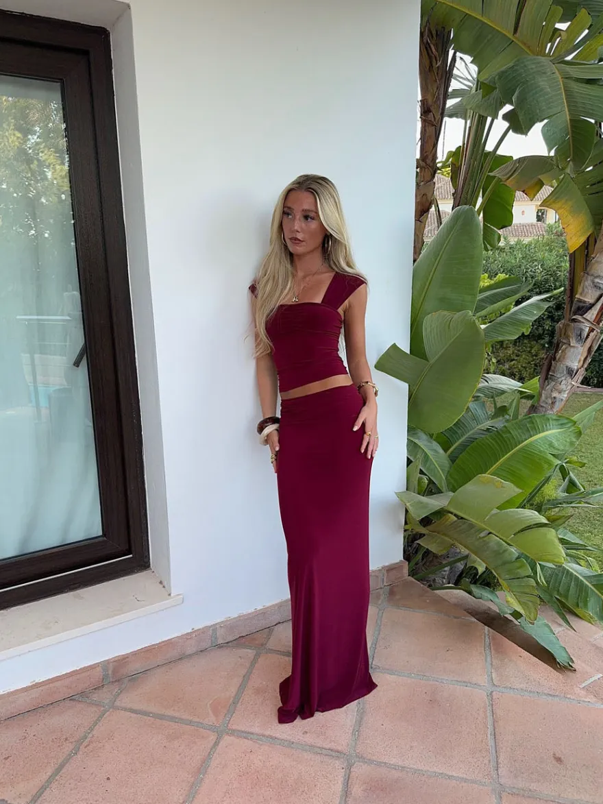 Design By Si Yasmina maxinederdel - Bordeaux Discount