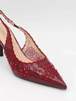 Design By Si Ydun slingback hæle med detaljer - Rød